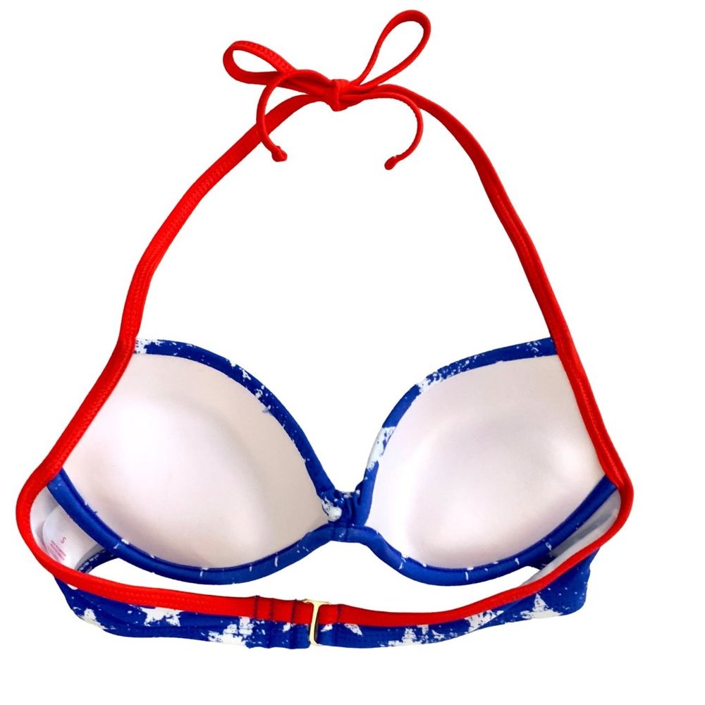 Xhilaration Juniors Patriotic Stars Red White Blue Top Firm Cup Size S D/DD - Picture 6 of 12